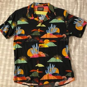 Scotch & Soda Men’s Camp Shirt Black Medium